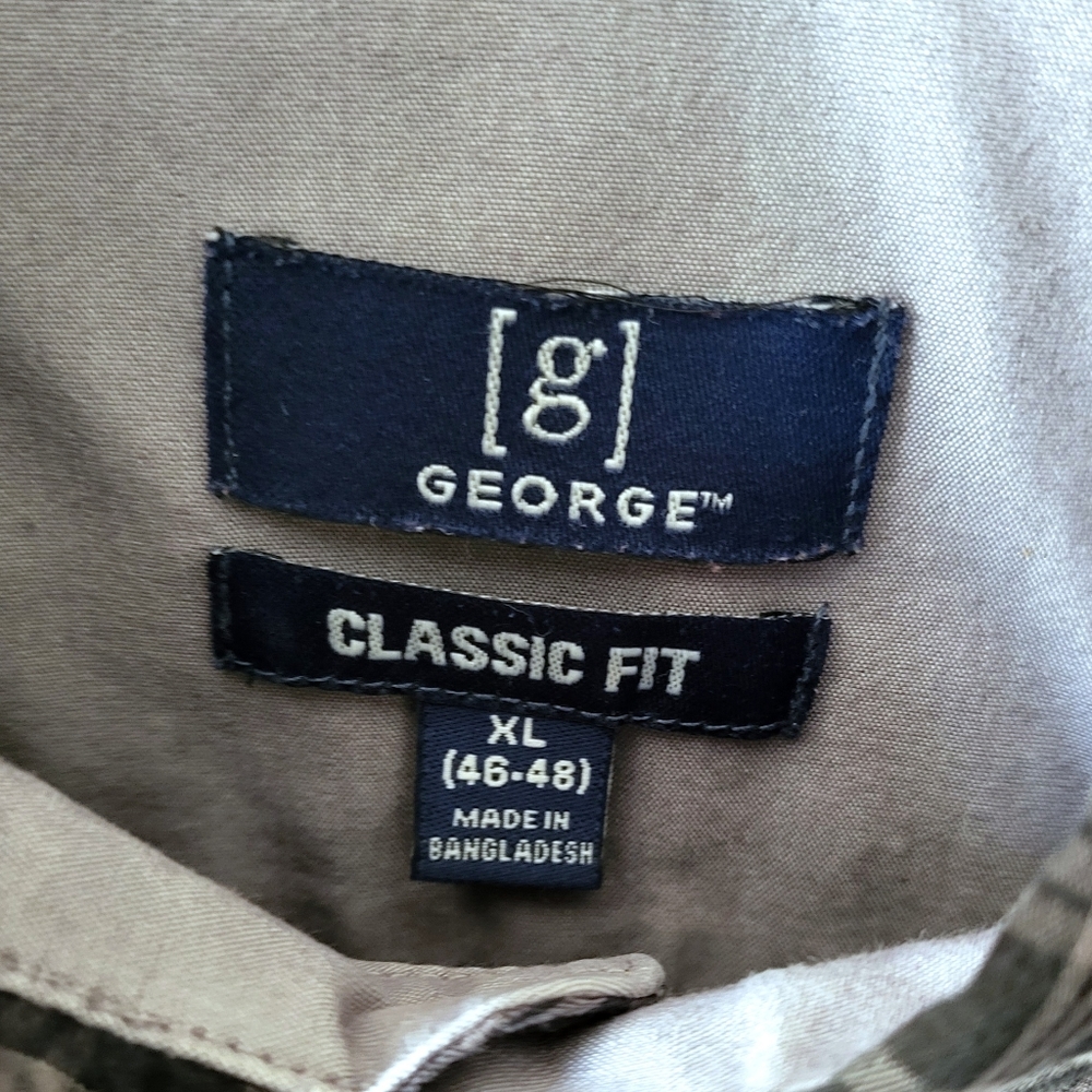🌿George Classic Fit Men's XL Black & Gray Button Down Shirt - Picture 6 of 8